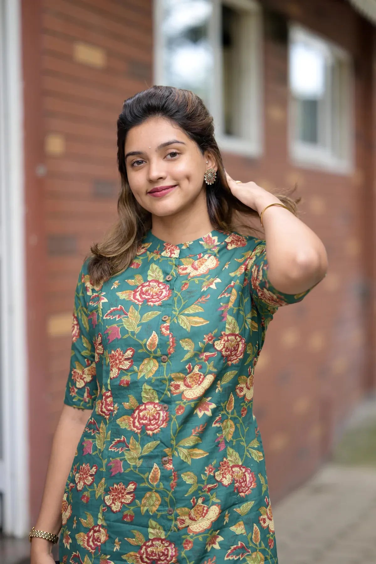 Green Floral Cotton Co-Ord Set