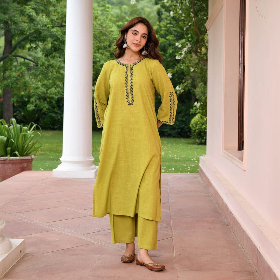 Premium Cotton Slub Kurta Set