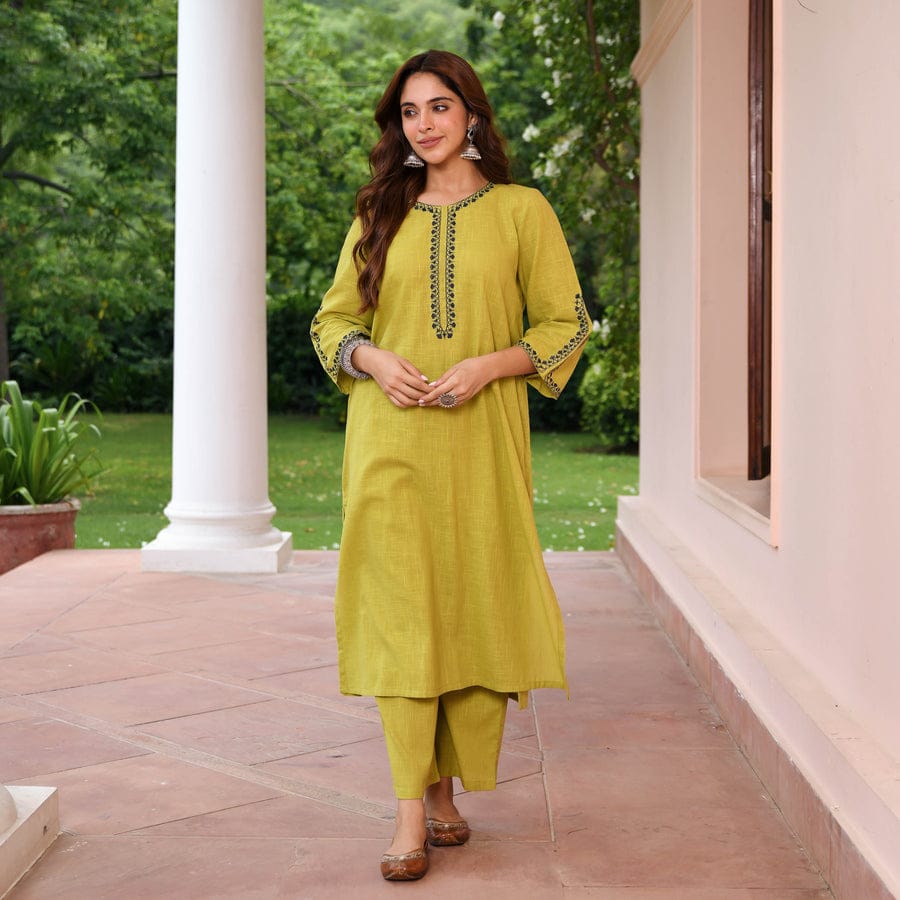 Premium Cotton Slub Kurta Set