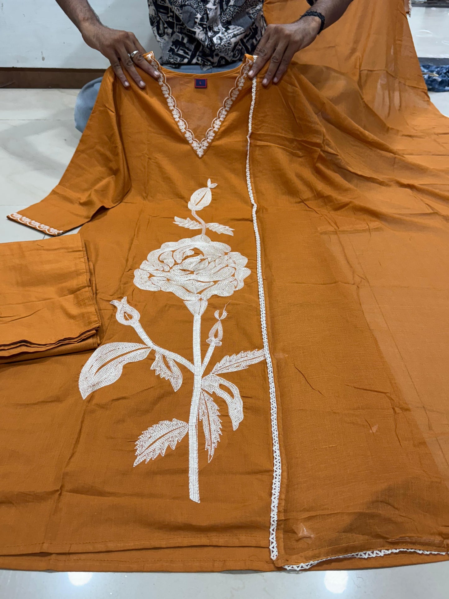 Brown Hand-Embroidered Heavy Work Kurta