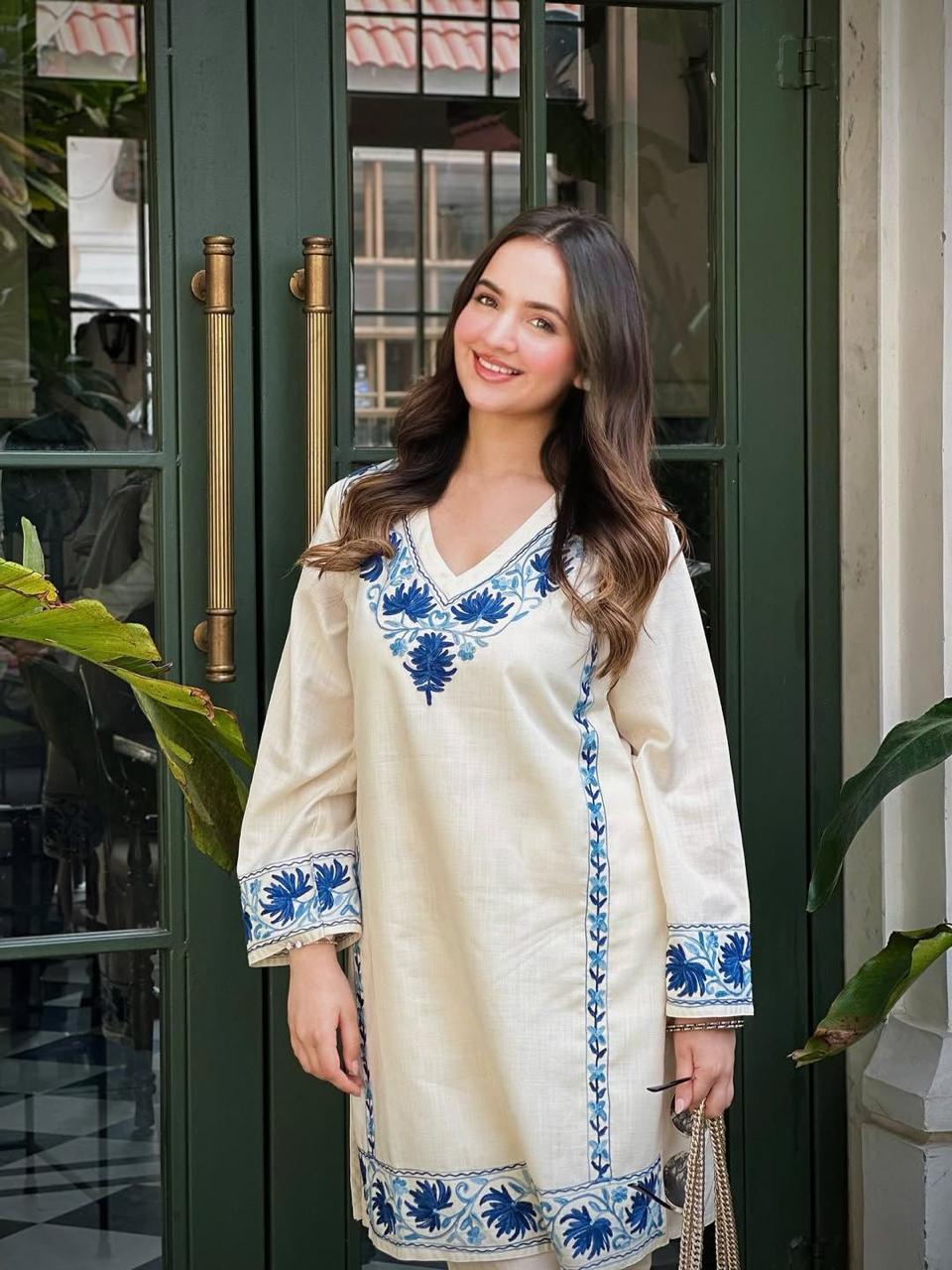 Cotton Flex Embroidered Women Kurta
