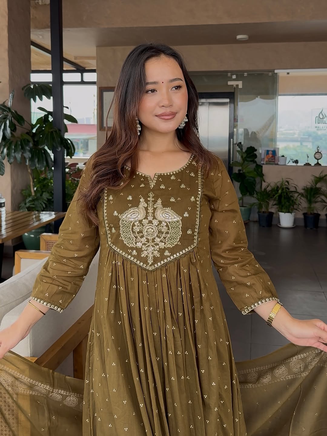 Brown Pure Mul Cotton Set