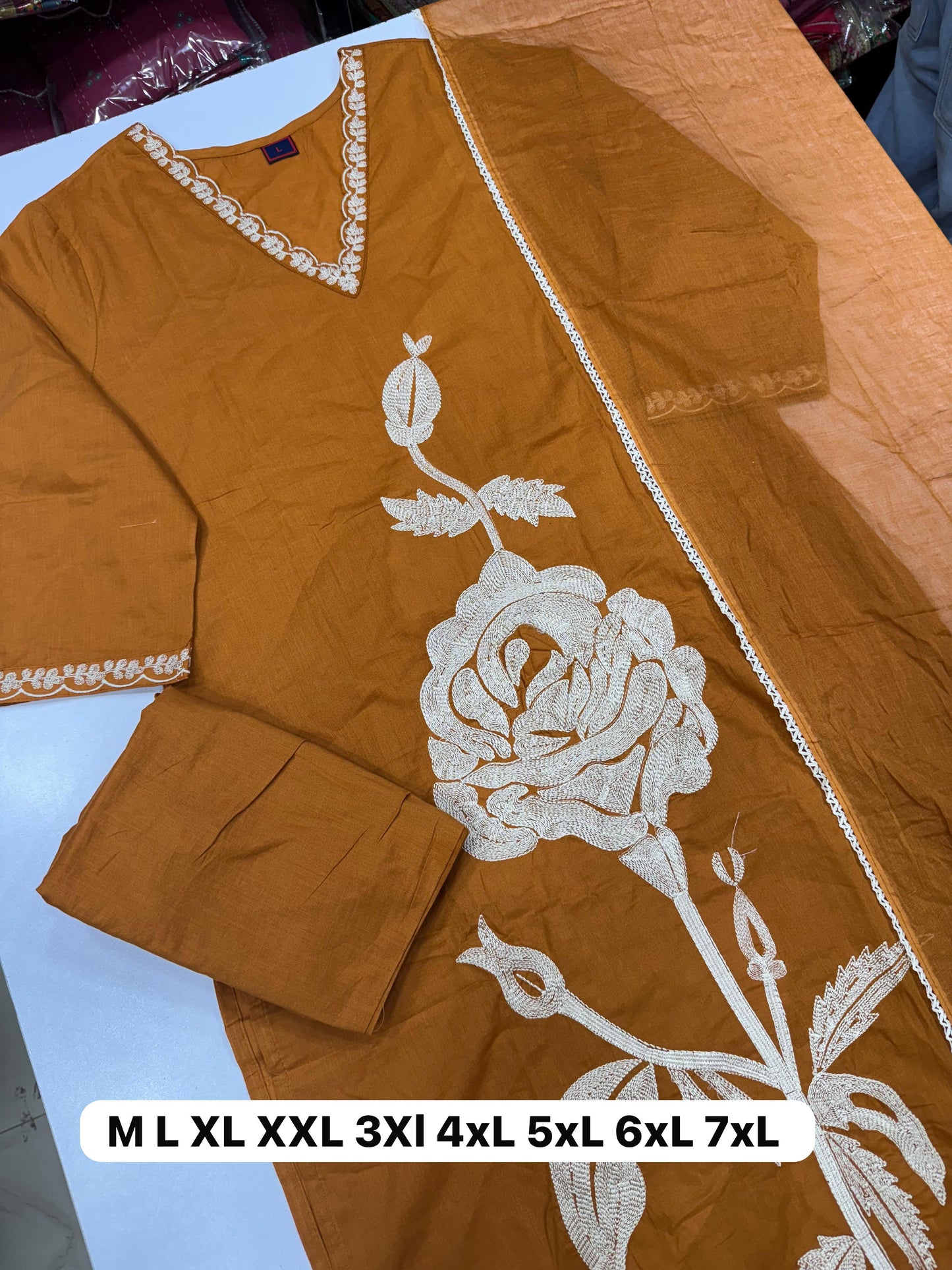 Brown Hand-Embroidered Heavy Work Kurta