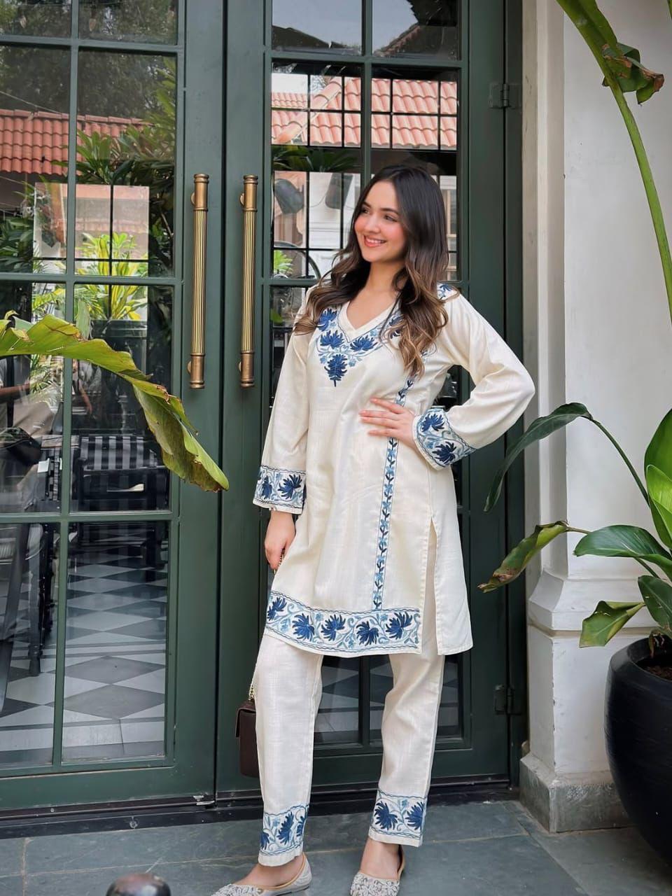 Cotton Flex Embroidered Women Kurta